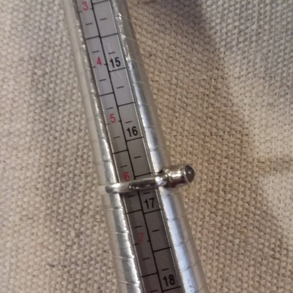 TINY Labradorite Ring | Gorgeous Sterling Setting | Stackable - Picture 4 of 7